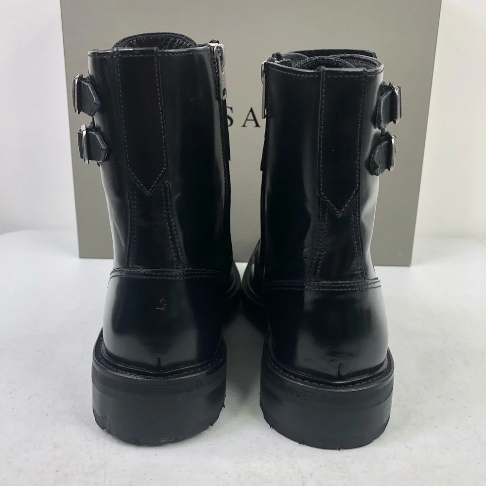 ALL Saints Men’s Beckworth Black Leather Boots - Picture 7 of 9